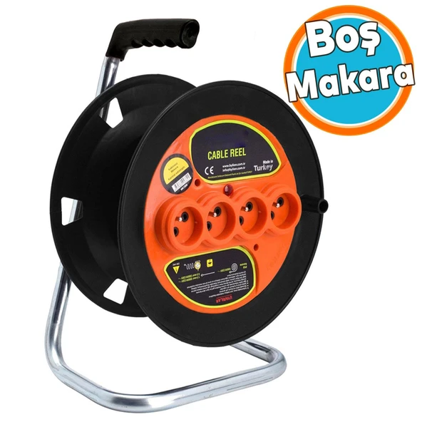BOŞ MAKARA Sarım Makarası Kapaksız 4 Prizli Seyyar Kablo Makarası ürün görseli 1