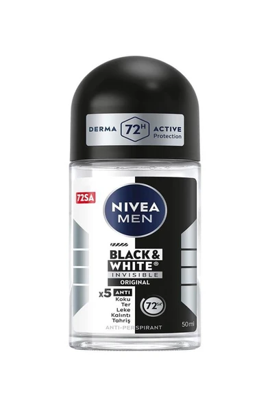 Nivea Men Invisible Black & White Original 50 ml Erkek Roll-On ürün görseli 1