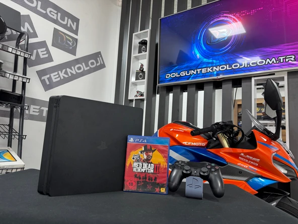 PlayStation 4 Slim 1 TB Tek Kol + Red Dead Redemption 2 (RDR 2) Oyun CD’si (İKİNCİ EL) ürün görseli 1