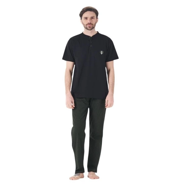 Estiva %100 Pamuk İnterlok Kısa Kol Erkek Pijama Takım ürün görseli 1