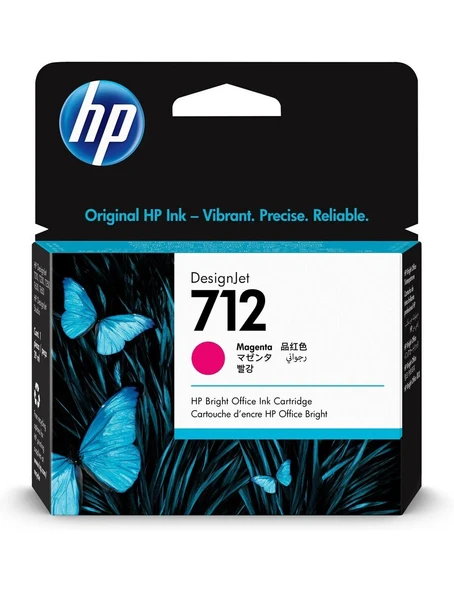 3ED68A HP 712 29 ml Macenta DesignJet Mürekkep Kartuşu ürün görseli 1
