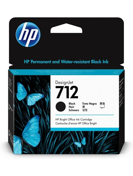 3ED71A HP 712 80 ml Siyah DesignJet Mürekkep Kartuşu ürün görseli 1