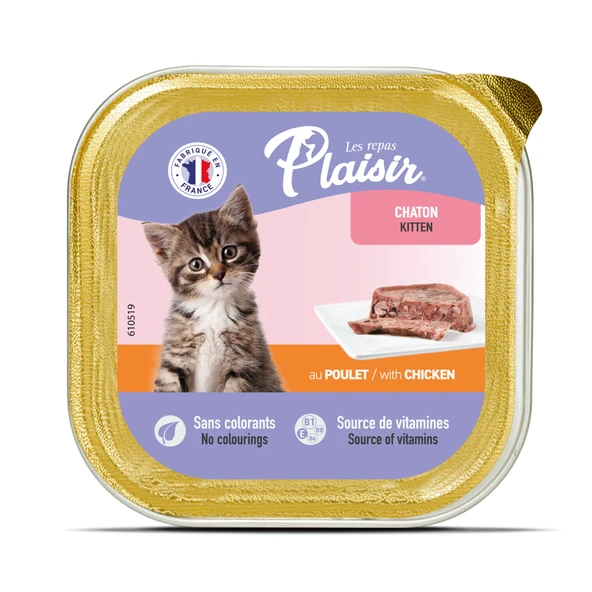 Plaisir Kitten Tavuk Etli Pate Yavru Kedi Yaş Maması 100 Gr ürün görseli 1
