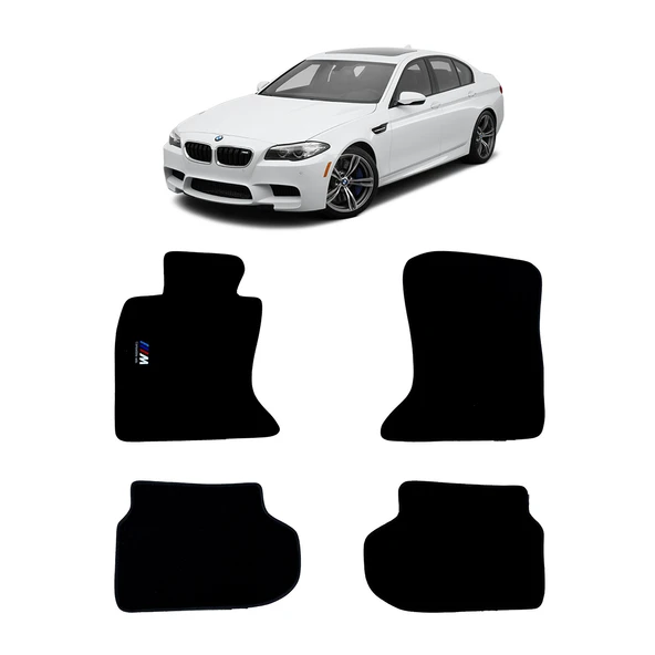 Rizline Bmw 5 Serisi F10 2010 2013 Halı Paspas Siyah M Logolu ürün görseli 1