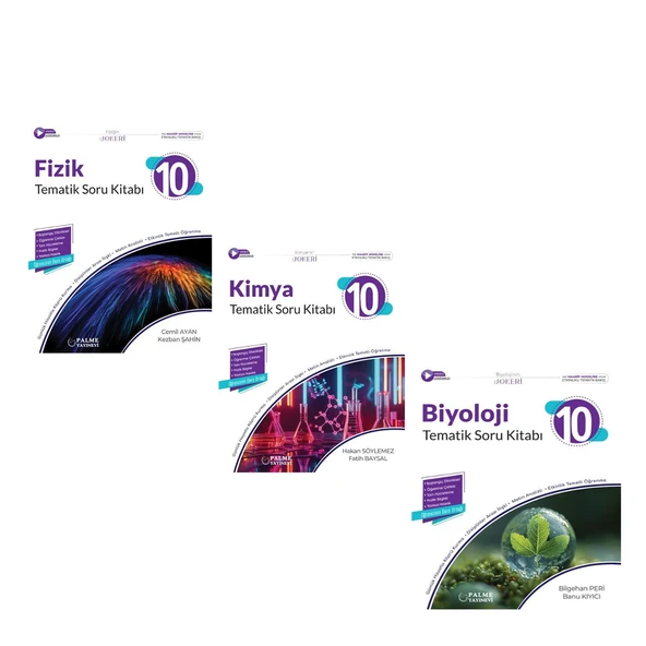 Palme Yayınları 10. Sınıf Fizik Kimya ve Biyoloji Tematik Soru Bankası Seti 3 Kitap ürün görseli 1