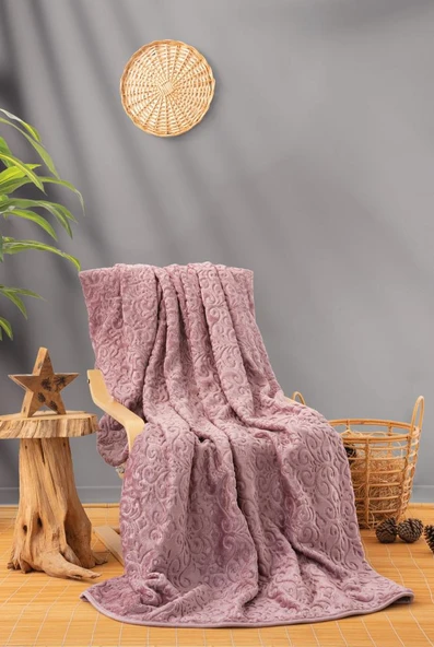 Cotton box Emboss Çift Kişilik Battaniye 220*240 g kurusu ürün görseli 1