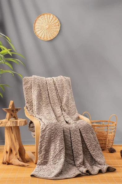 Cotton Box Emboss Çift Kişilik Battaniye 220*240 BEJ ürün görseli 1