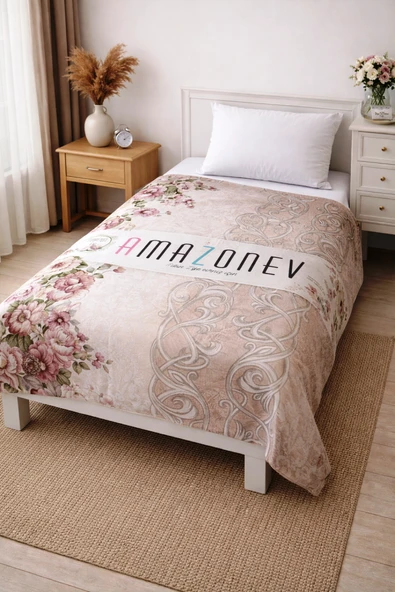 Amazon Ev Pamuk Dokuma Tek Kişilik Pike 160*240 Cm Damaks Kahve A13 ürün görseli 1
