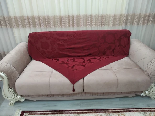 Mandaş  Milanyum Koltuk Şalı  170*170 Bordo ürün görseli 1
