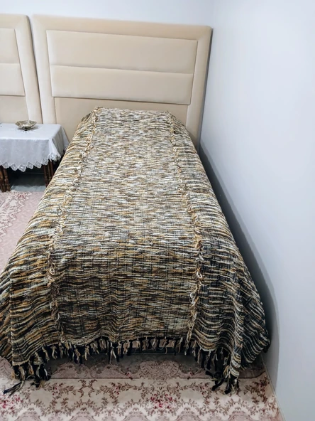 akıllı ip  El Dokuma akriilik ip  Tek Kişilik Yatak Örtüsü 160*240 KAHVE ürün görseli 1