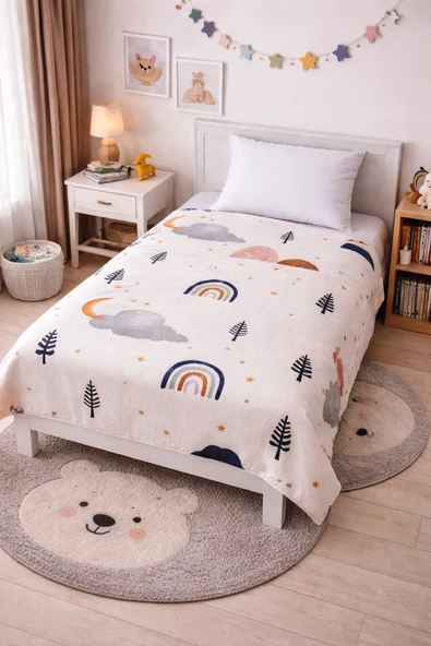 Amazon Ev Pamuk Dokuma Tek Kişilik Pike 160*240 Cm Beyaz Bulut  A10 ürün görseli 1