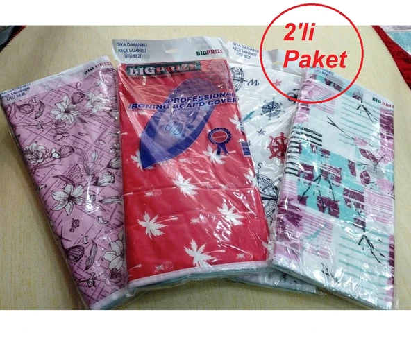 2li Bigprize Isıya Dayanıklı Keçe Lamineli Ütü Masası Kılıfı, Ütü Bezi (140x52) ürün görseli 1