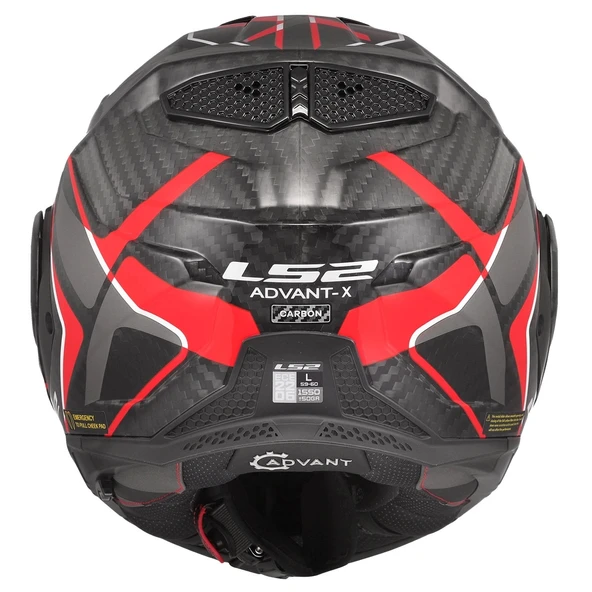 LS2 ADVANT X KARBON FUTURE II KIRMIZI KASK - Resim 3