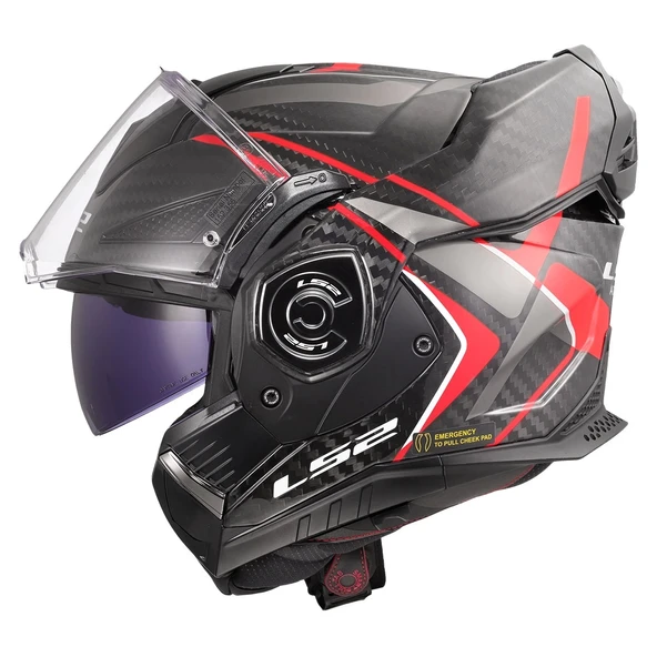 LS2 ADVANT X KARBON FUTURE II KIRMIZI KASK - Resim 5
