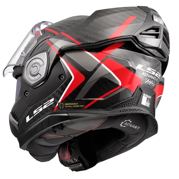LS2 ADVANT X KARBON FUTURE II KIRMIZI KASK - Resim 7