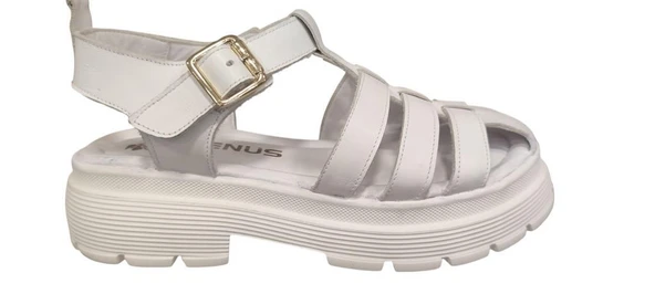 VENÜS 2409211Y BURNU KAPALI KADIN DERİ SANDALET ürün görseli 1