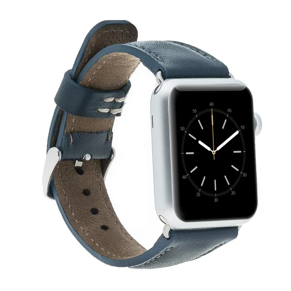Apple Watch Uyumlu Deri Kordon 38-40-41mm SNB Lacivert ürün görseli 1