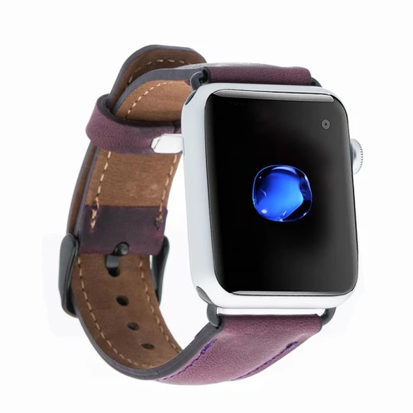 Apple Watch Uyumlu Deri Kordon 38-40-41mm G7 Mor ürün görseli 1