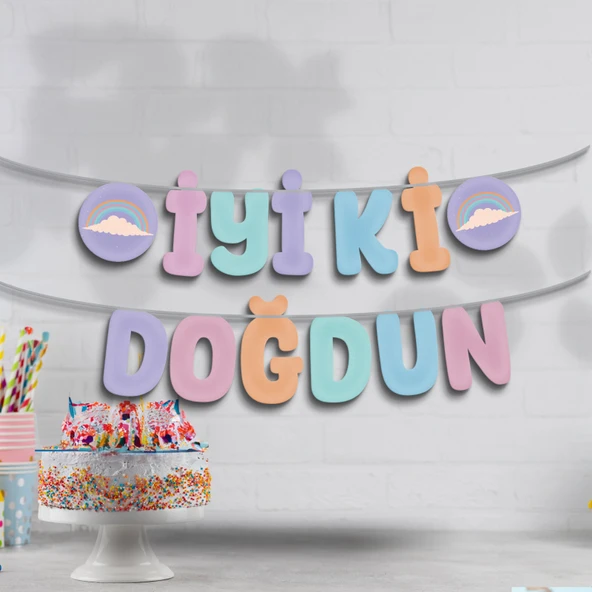 MAKARON İYİ Kİ DOĞDUN BANNER ürün görseli 1