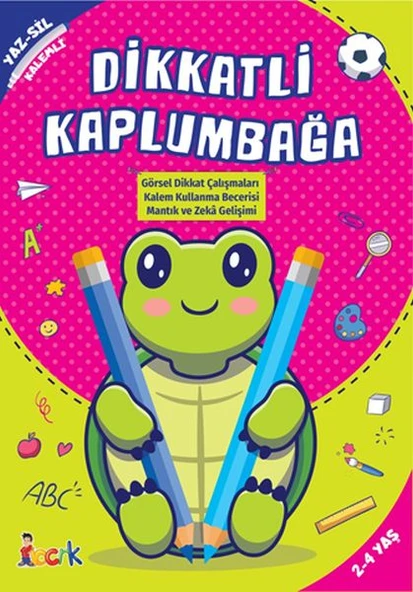 Dikkatli Kaplumbağa - Yaz-Sil-Kalemli - Resim 3