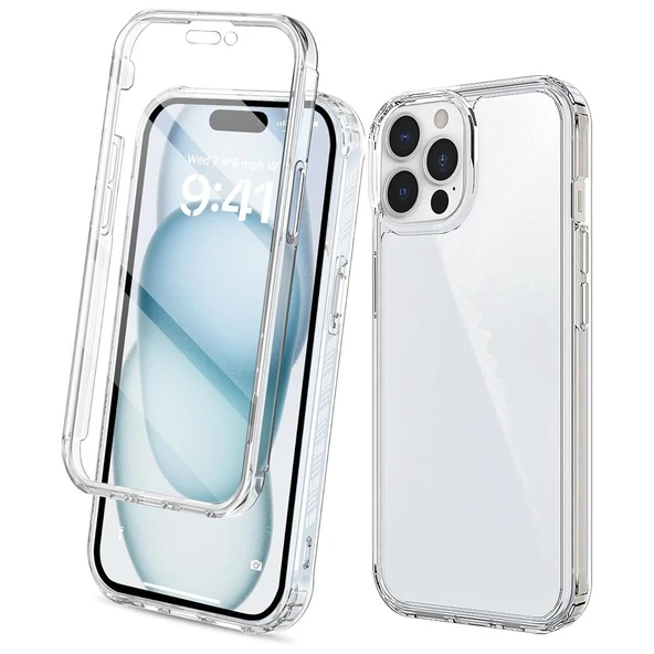 Gpack Apple iPhone 15 Pro Max uyumlu Kılıf Ön Arka  Silikon Koruma ürün görseli 1