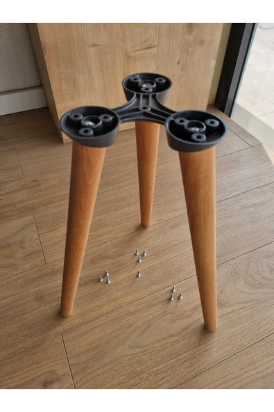 Safi Naz design KONİK AHŞAP AYAK 3'lü TAKIM ürün görseli 1