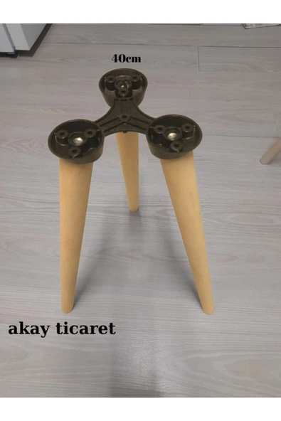 AKAY TİCARET AHŞAP KONİK AYAK 3 lü 40 cm ürün görseli 1