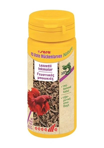 Sera Fd Rote Mückenlarven Kankurdu Süs Balıkları İçin Yem 50 Ml ürün görseli 1