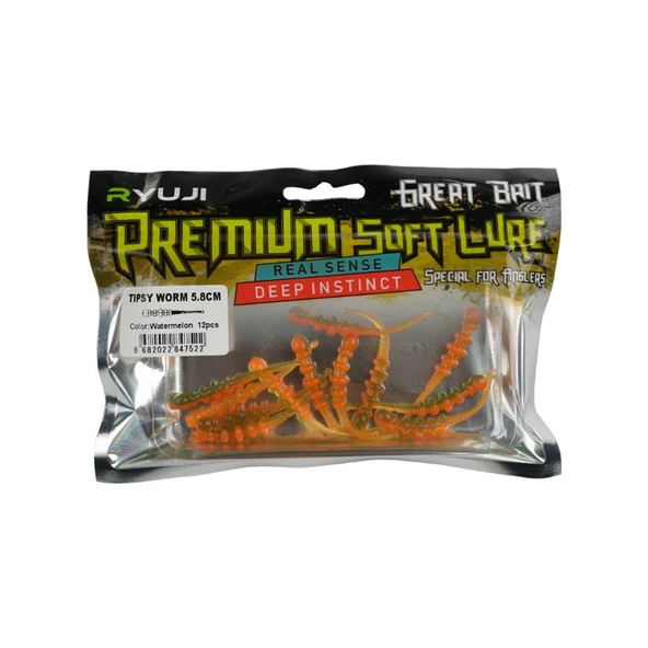 Ryuji Tipsy Worm 5.8cm Silikon Yem - Resim 6
