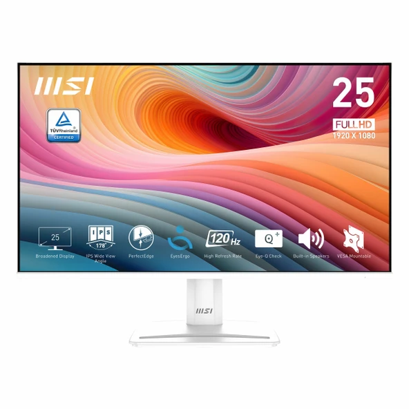 MSI Pro MP251W E2 24.5" 120Hz 1Ms VGA+HDMI+DP HDR FullHD Adaptive-Sync IPS Vesa Monitör ürün görseli 1