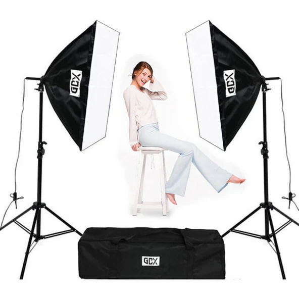 GDX TLB-2 Twin Pro 50x70 cm 2'li Softbox E-Ticaret Ürün Fotoğraf ve Video Çekim Işık Seti (Lambasız) ürün görseli 1