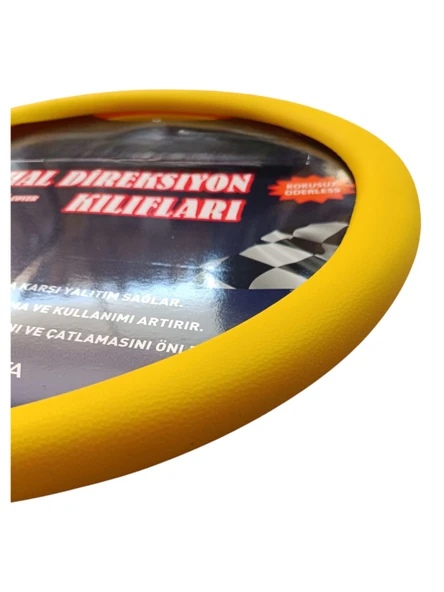 Silikon Direksiyon Kılıfı Sarı - Resim 4