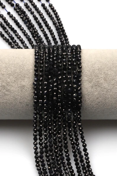 Safir Doğal Taş Dizi 3 mm Fasetli Küre Kesim ürün görseli 1