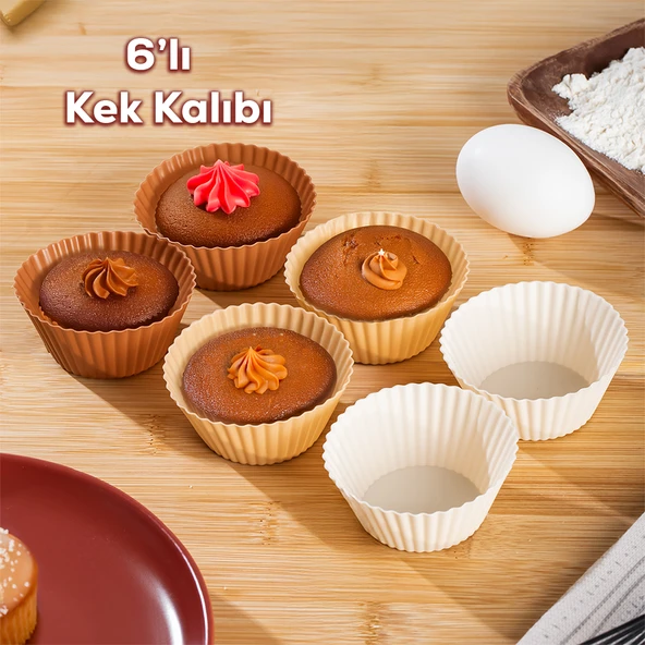Perotti 16309 Silikon 6'lı Mini Kek Kalıbı Muffin Kek Kalıbı ürün görseli 1