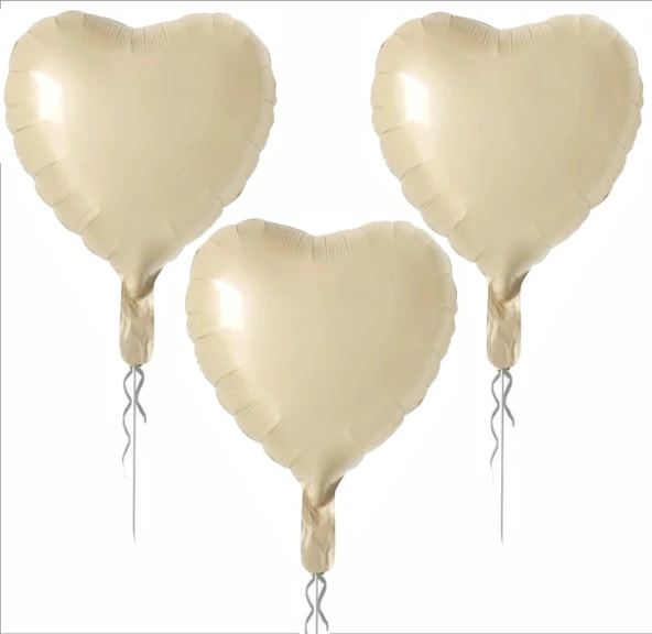 3 ADET KALP FOLYO BALON BEJ 18 INC ürün görseli 1