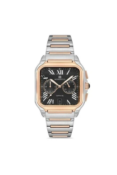 TM348T-04SR Quartz Çelik Gri/Rose Siyah Kadran Safir Cam 40 mm Multifunction Erkek Kol Saat ürün görseli 1