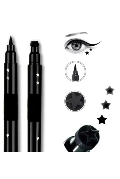 Çift Taraflı Yıldız Desenli Suya Dayanıklı Kalem Eyeliner ürün görseli 1