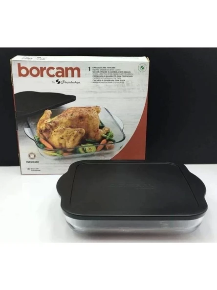 Paşabahçe 59024 Siyah Kapaklı Kare Borcam 3200 cc ürün görseli 1