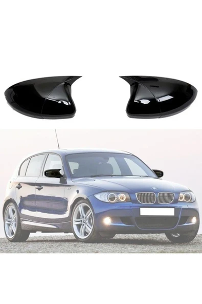 Bmw 1.seri E87 Kasa 2004-2011 Uyumlu Batman Parlak Siyah Ayna Kapağı ürün görseli 1