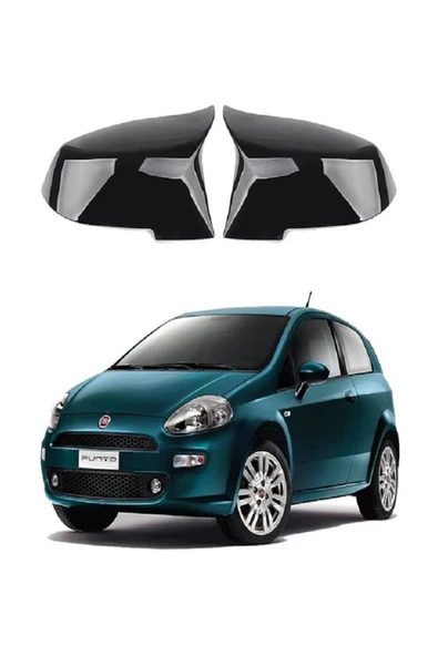 Fiat Evo Punto 2009-2012 Uyumlu Batman Parlak Siyah Ayna Kapağı ürün görseli 1