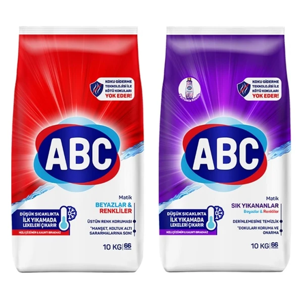 ABC Matik 10 kg Beyazlar & Renkliler ve Sık Yıkananlar 2 li Paket ürün görseli 1