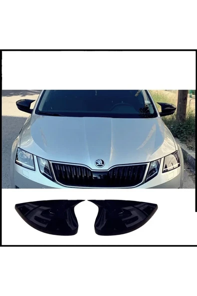 Skoda Octavia 2013-2020 Batman Parlak Siyah Ayna Kapağı ürün görseli 1