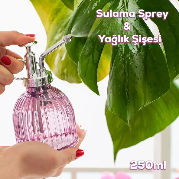 Perotti 15731 Mor Vintage Cam Bitki Sulama Şişesi Sprey Şişe ürün görseli 1