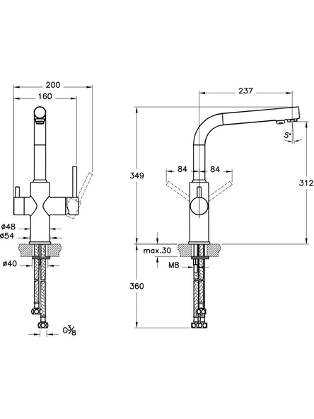 Artema Split A42144 Dual-Flow Arıtmalı Mutfak Bataryası - Resim 3