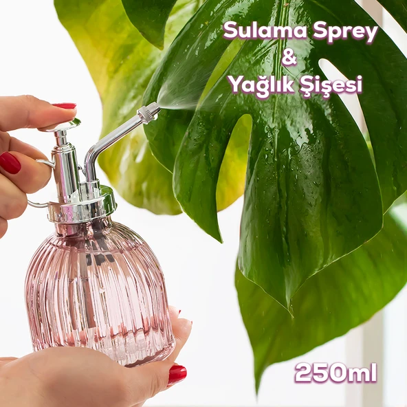 Perotti 15731 Pembe Vintage Cam Bitki Sulama Şişesi Sprey Şişe ürün görseli 1