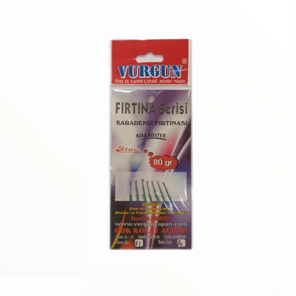 VURGUN 80gr Kısa Köstek Yeşil Organze Çapari 7li ürün görseli 1