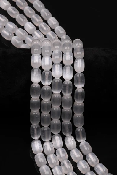 Selenit Doğal Taş Dizi 8 x 12 mm Boru Kesim ürün görseli 1