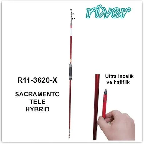 SACRAMENTO TELE HYBRİD 2.10m 60-135gr, KARBON BOAT-TEKNE KAMIŞI ürün görseli 1