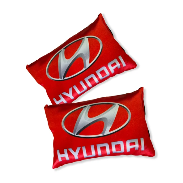 Hyundai Uyumlu Dijital Baskılı Kırmızı Araç Seyahat Boyun Yastık 2'li Set ürün görseli 1