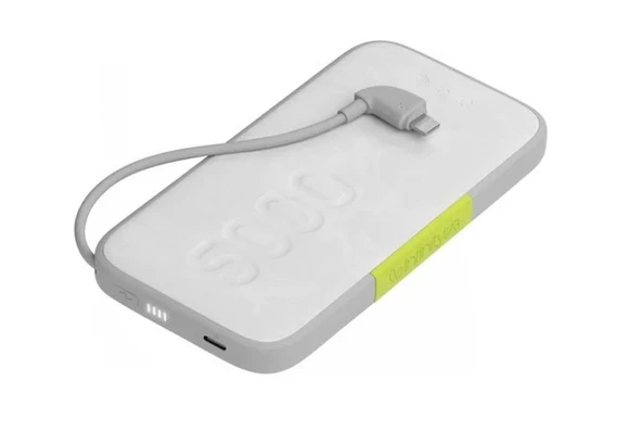 InfinityLab InstantGo Beyaz 5000 mAh Lightning Kablolu Hızlı Şarj Powerbank ürün görseli 1